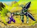 Cell kicks Gohan