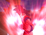 Goku prepares the Kaio-ken Attack in Budokai Tenkaichi 3