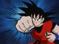 Db137-13.jpg (82 KB) Goku initiates a Kiai with his fist against Chi-Chi (Shockwave Fist)