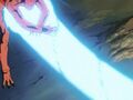 Nuova Shenron hit by Goku's Energy Wave