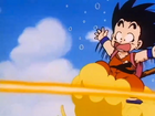 Goku surprised as Bulma's device flies right by him