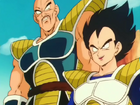 Nappa and Vegeta deciding who will fight the Z Fighters