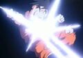 Gohan hit by Piccolo's Eye Lasers