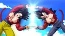 Goku and Vegeta doing the fusion dance in the GDM1 special trailer