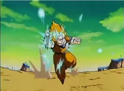 Goku desviando el ataque