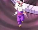 Gohan hit by Dr. Wheelo's tail