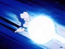 Goku firing a Kamehameha