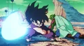 Gohan deflects a blast from a Cyclopian Guard