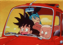 The gang in the car given by Yamcha