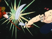 Tao's sword being broken in half by Goku's Power Pole