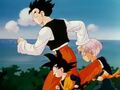 Gohan,GotenAndTrunksRunning