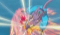 Beerus uses a Double Axe Handle on Super Saiyan God Goku in Battle of Gods