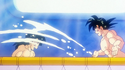 Goku and Gohan playing in the bath