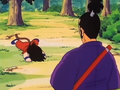 Goku down after Murasaki's surprise attack