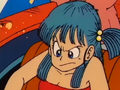 Bulma prepares to leave the collapsing cave