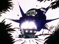 The Capsule Corporation ship explodes