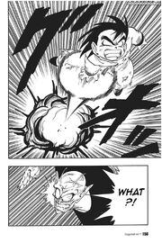 Goku charges towards King Piccolo