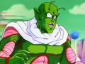 A Warrior-type Namekian is stunned by Dodoria's speed.