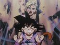 Android 18 protects Goku while he prepares an attack