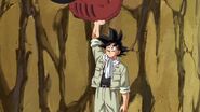 Goku catching the tractor Goten is currently in