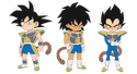 Goku, Broly, and Vegeta as kids