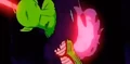 Garlic Jr.'s Darkness Eye Beam nearly hits Piccolo