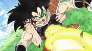 Broly - Raditz defeated by Goku and Piccolo's Full Nelson Special Beam Cannon