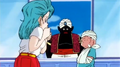 Bulma gets the creeps from Mr. Popo