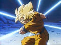 Goku charges a Kamehameha in Plan to Eradicate the Saiyans