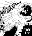 Goku becomes a Great Ape, to Jackie Chun's shock in the manga