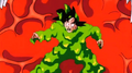 Goku panics when seeing the roundworm coming