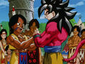 Residents of the land with SS4 Goku in Dragon Ball GT