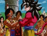 Residents of the land with SS4 Goku in Dragon Ball GT