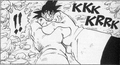 Vegeta crushes Goku in the manga