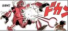 Goku fires a Kamehameha at the Fused Pilaf Machine in the manga (Kanzenban)