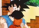 Goku holding Pan