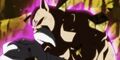 Toppo transforming into his God of Destruction Mode form