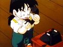 Gohan on the phone with Krillin