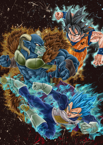 Goku and Vegeta vs Moro