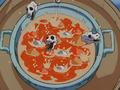 Skulls dancing out of Goku's soup