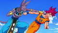 Beerus outmaneuvers Goku