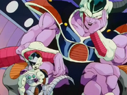 Mecha-Freeza y Cold van en camino hacia la Tierra.