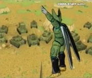 Perfect Cell prepares his All Clear to destroy the Earth's Military tanks in Super Dragon Ball Z