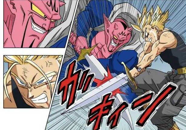 Trunks Futuro SSJ2 vs Dabura - Manga extra Dragon Ball Super a COLOR 