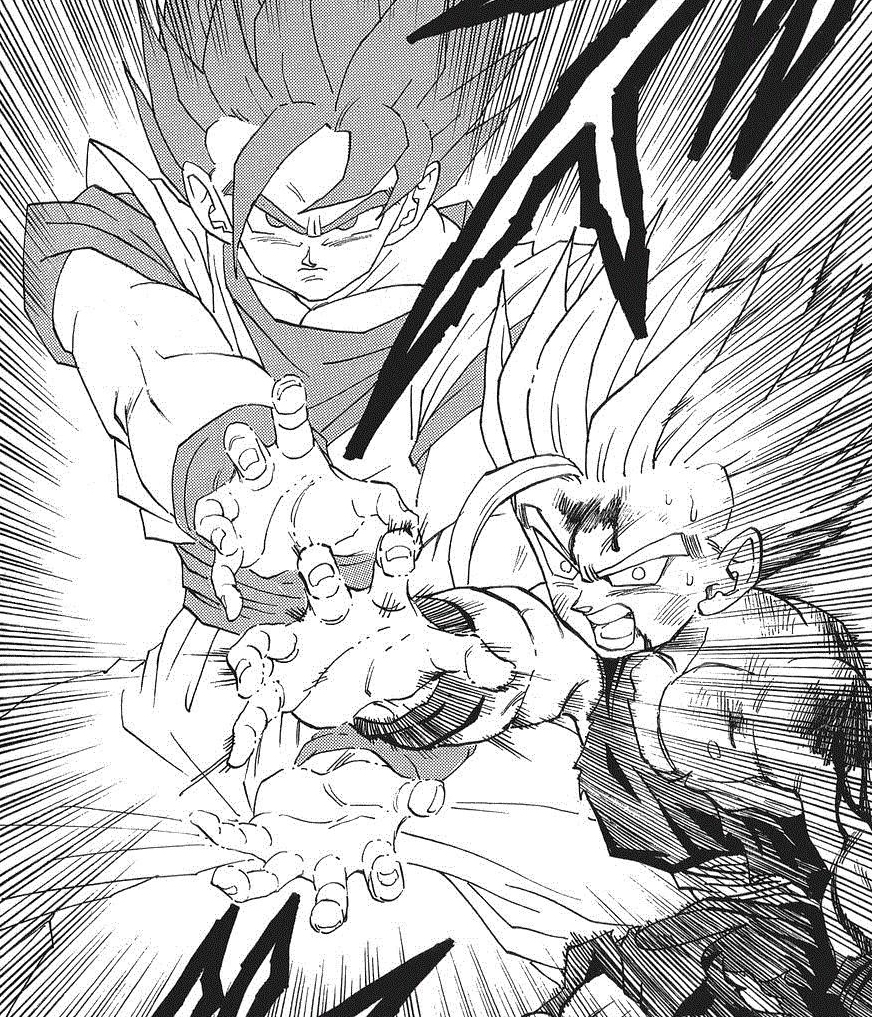 Dragon Ball Z Father Son Kamehameha Goku and Gohan Manga Panel