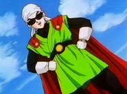 El Gran Saiyaman con su nueva apariencia (se saca su caso, y se pone un pañuelo en la cabeza y unos anteojos de sol negros)