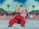 Krillin fires a small Kamehameha