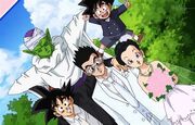 DBS God of Destruction Beerus Saga (Episode 3) Wedding Photo (Bride Videl, Groom Gohan, Best Man Piccolo, Father-in-Law Goku, & Brother-in-Law Goten)