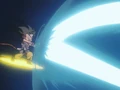 Goku reflects Cell's Kamehameha with a stick