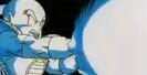 Krillin firing a Kamehameha as part of a combined attack with Gohan